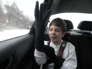 The satisfaction of a heist well executied:  pulling them on...