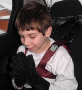 I love how he looks like a little guru here, or as if in prayer...