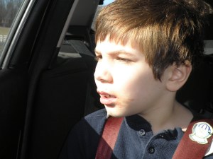 I love the indescribable color of his beautiful, shaggy head of hair in the sunshine...