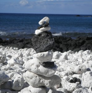a rock cairn I made in Hawai'i