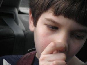 April:  thumb-sucking contemplative Boo