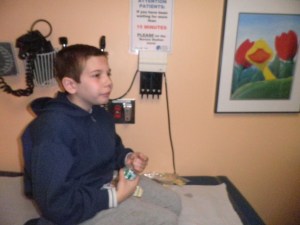 We had to wait an hour and ten minutes for the doctor this time, and Boo was sooo good!  Much thanks to P and J, who bring him up from Anderson to the doc appointments and keep Boo from boiling over!