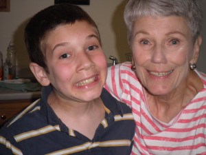 Jonah's hamming it up with grandma