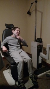 Sporting his sweats and a smile